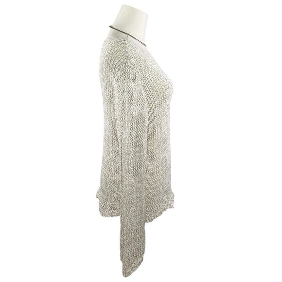 Eileen Fisher Organic Cotton Open Knit Pullover Sweater Top Neutral Boho | M - Picture 4 of 9